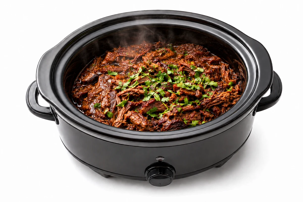 Barbacoa-Style Beef, finished and plated