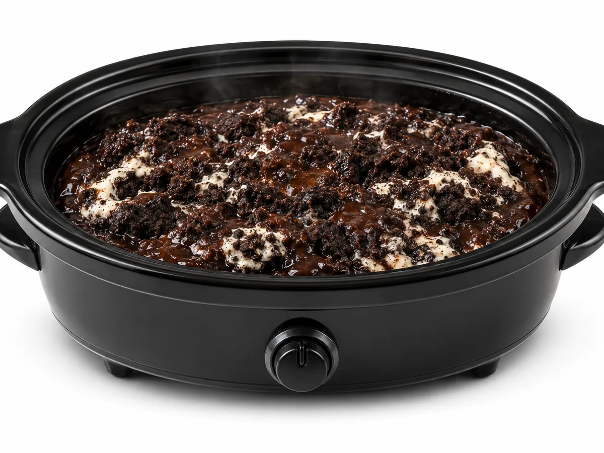 Cookies & Cream Hot Pudding Cake, finished and plated