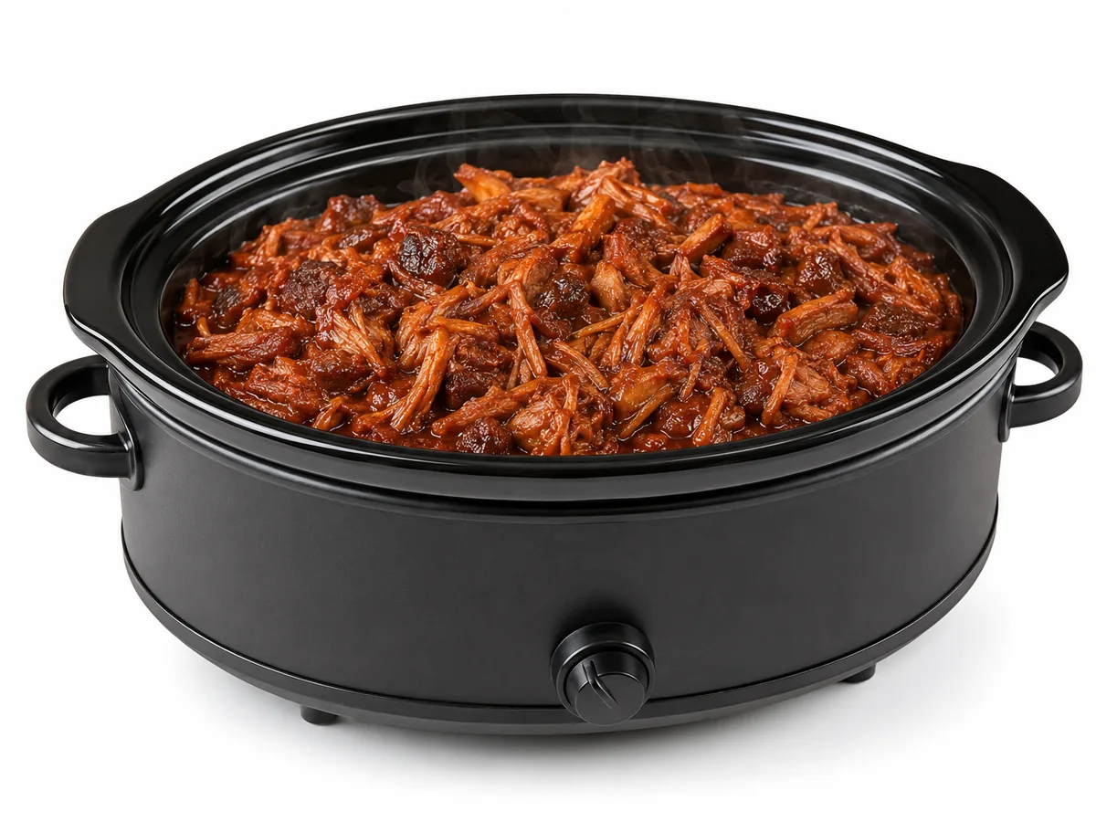 Honey BBQ Pulled Pork, finished and plated