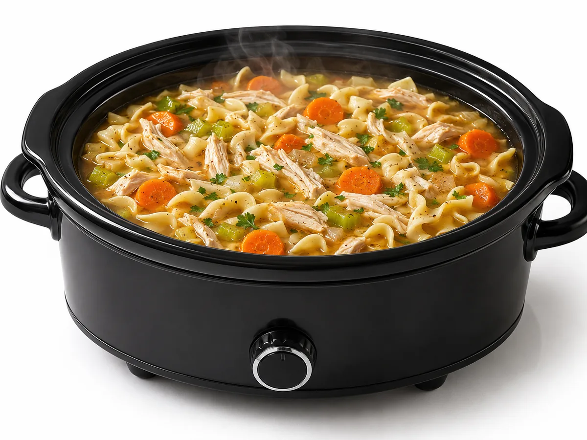Homestead Chicken & Noodle Soup, finished and plated